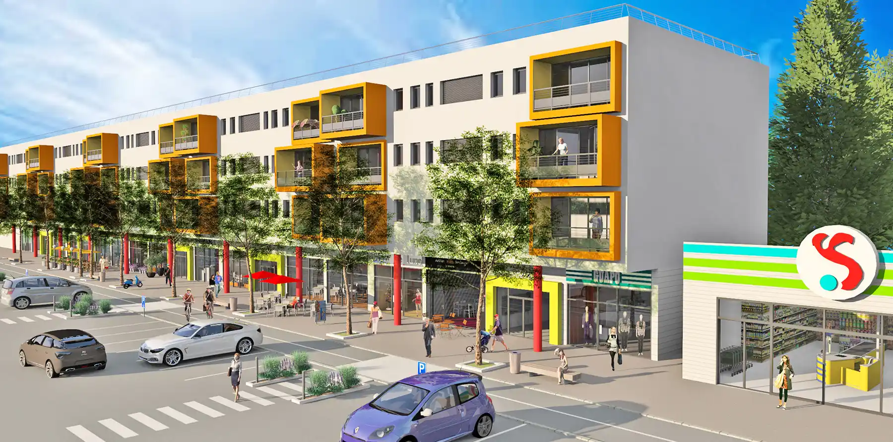 Projet investisseur immobilier, perspective 3D extérieure