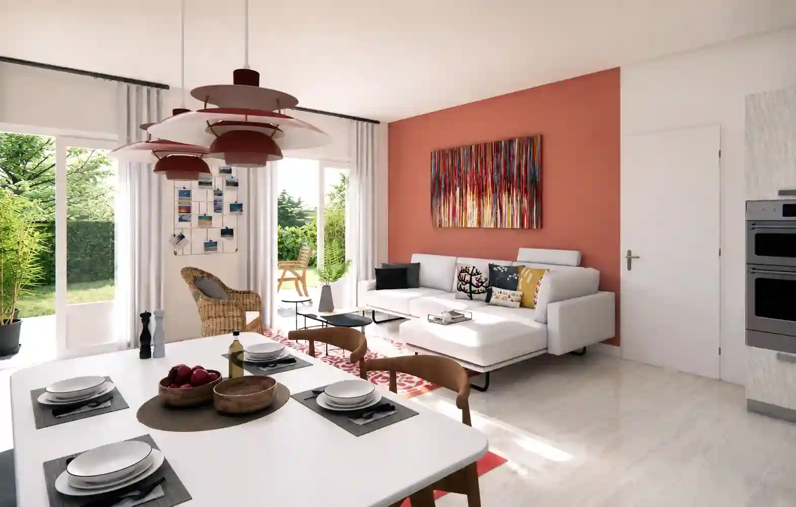 Cuisine et salle à manger - simulation, architecture intérieure 3D