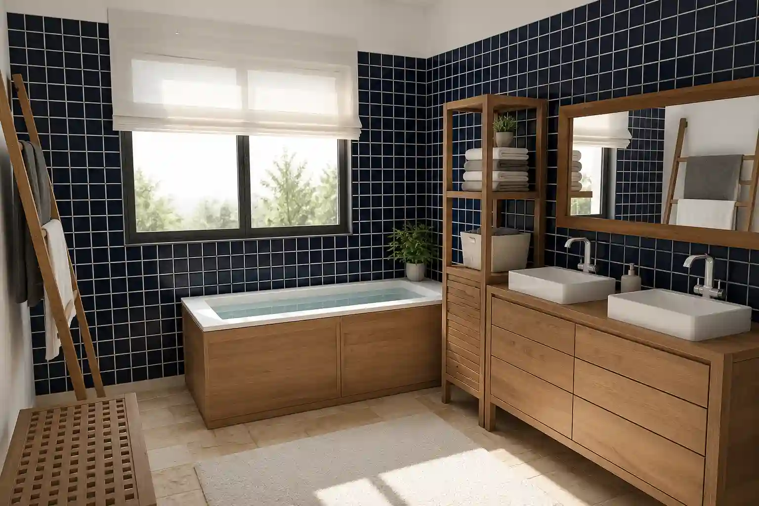Salle de bain, architecture intérieure 3D