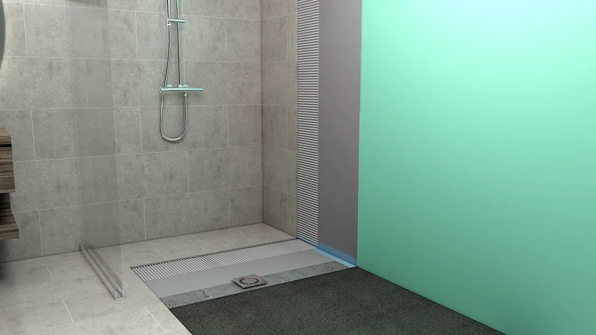 Coupe technique - douche, dessin technique 3D