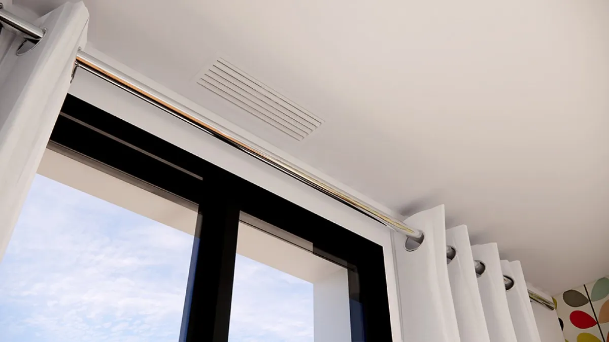 Zoom grille de chauffage - pompe à chaleur, dessin technique 3D